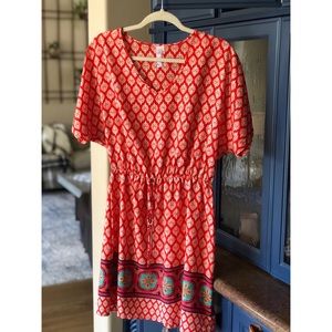 Red Patterned Dress